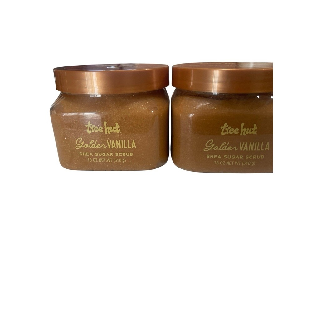 Tree Hut Shea Sugar Scrub GOLDEN VANILLA‎ 18oz Sparkles Pack Of 2 Exfoliating